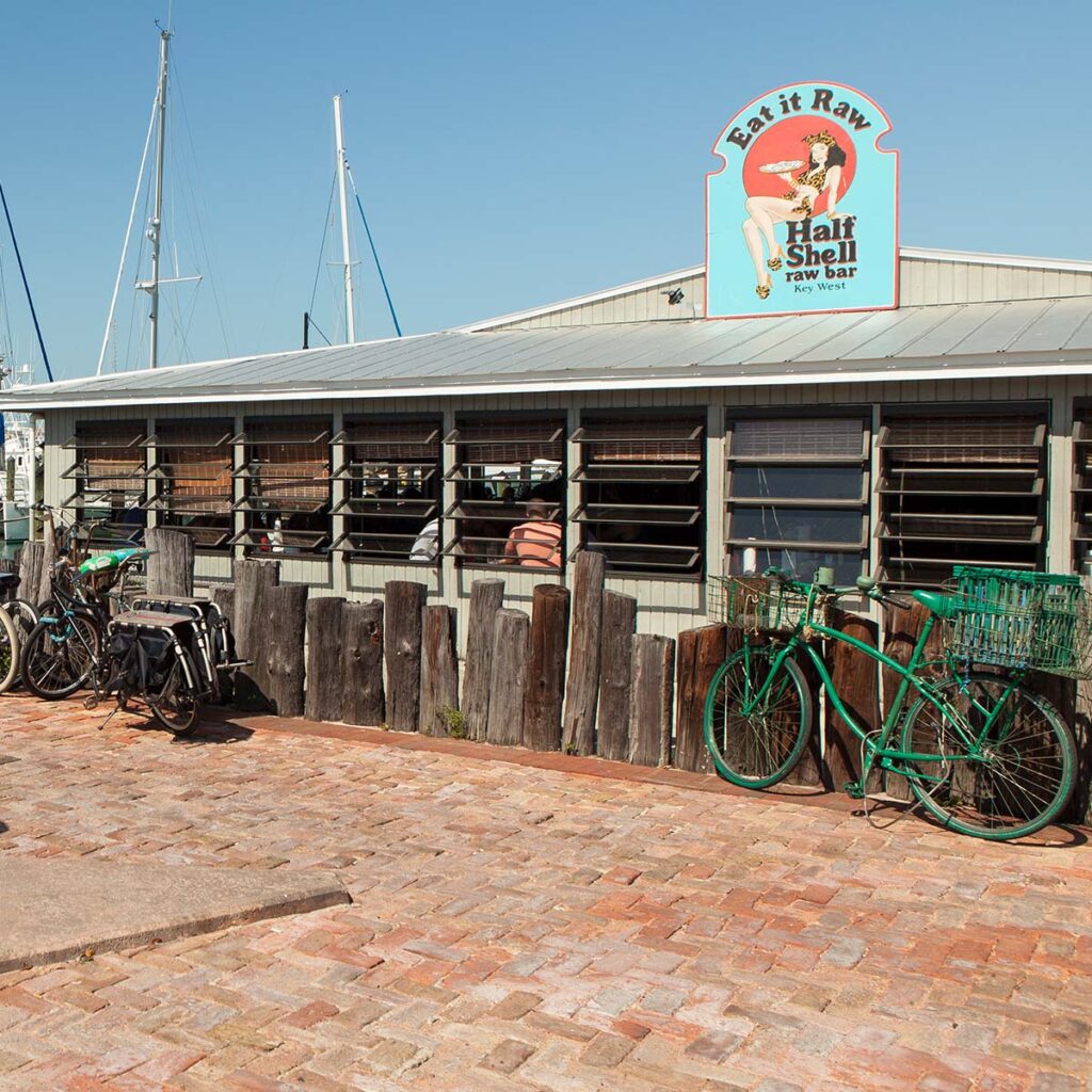 half shell raw bar in the historic seaport
