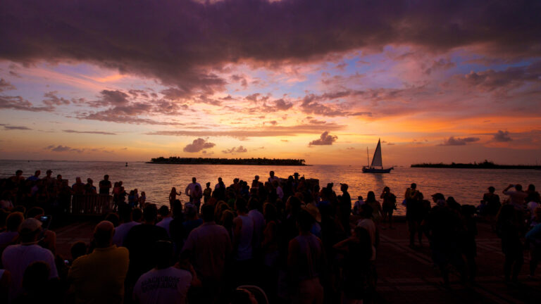 sunset celebration at mallory square