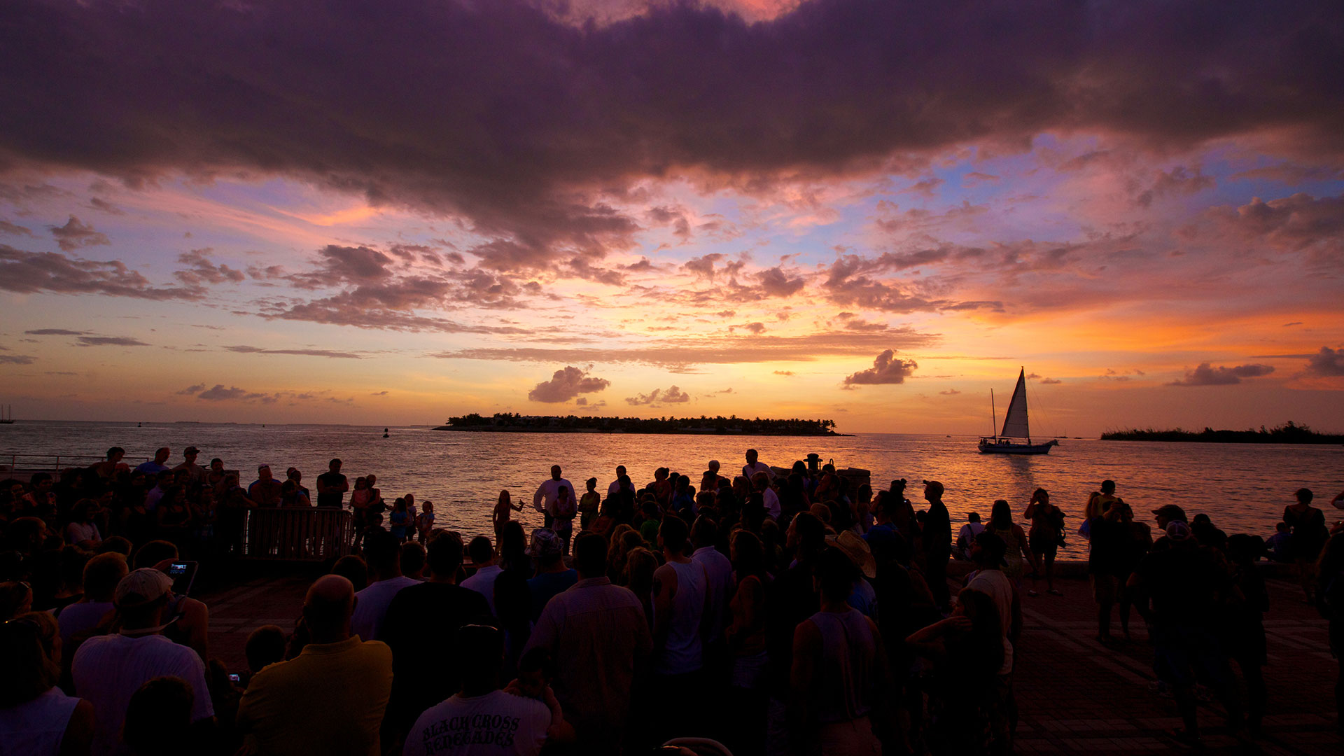 sunset in mallory square key west